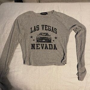 Gray Las Vegas Nevada Long Sleeve Top